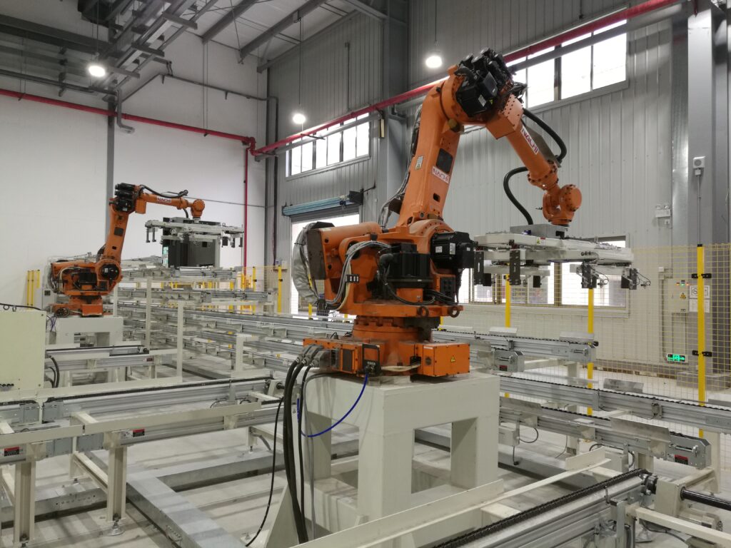 warehouse inbound outbound robot handling